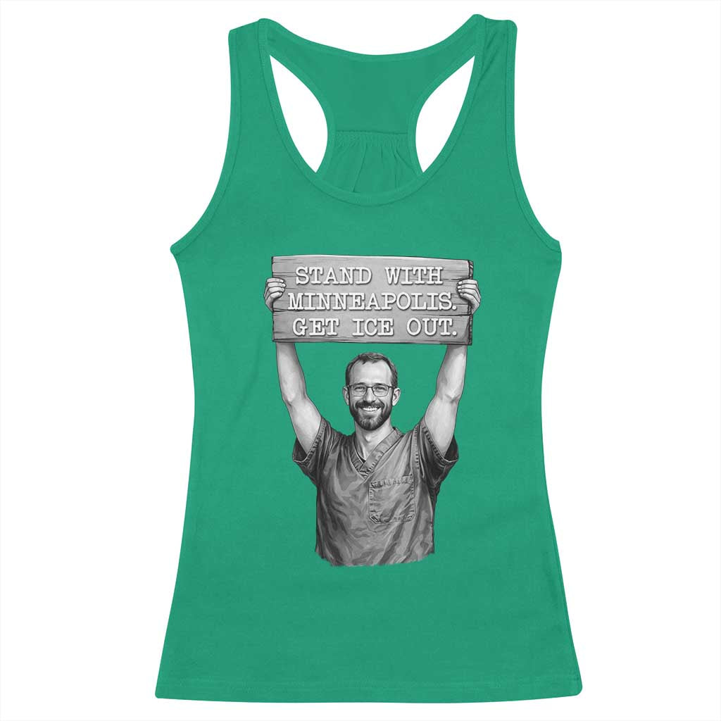 Stand With Minneapolis Racerback Tank Top Alex Pretti Memorial ICU Nurse Support
