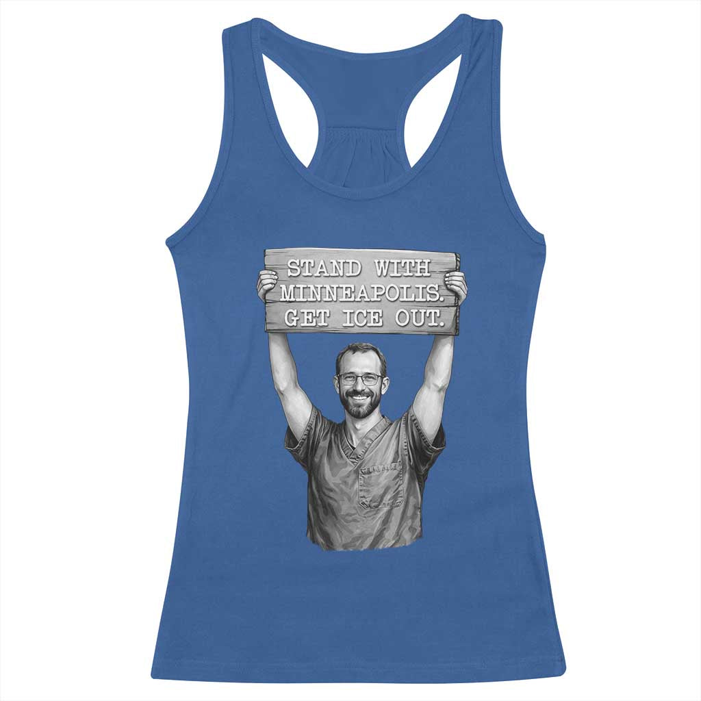 Stand With Minneapolis Racerback Tank Top Alex Pretti Memorial ICU Nurse Support