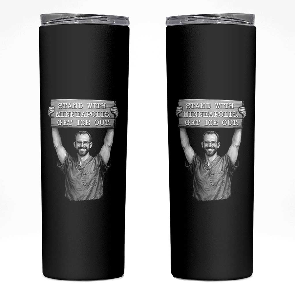 Stand With Minneapolis Skinny Tumbler Alex Pretti Memorial ICU Nurse Support