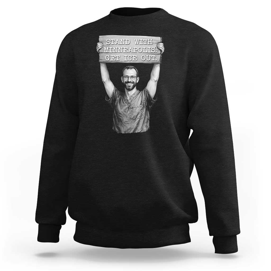 Stand With Minneapolis Sweatshirt Alex Pretti Memorial ICU Nurse Support