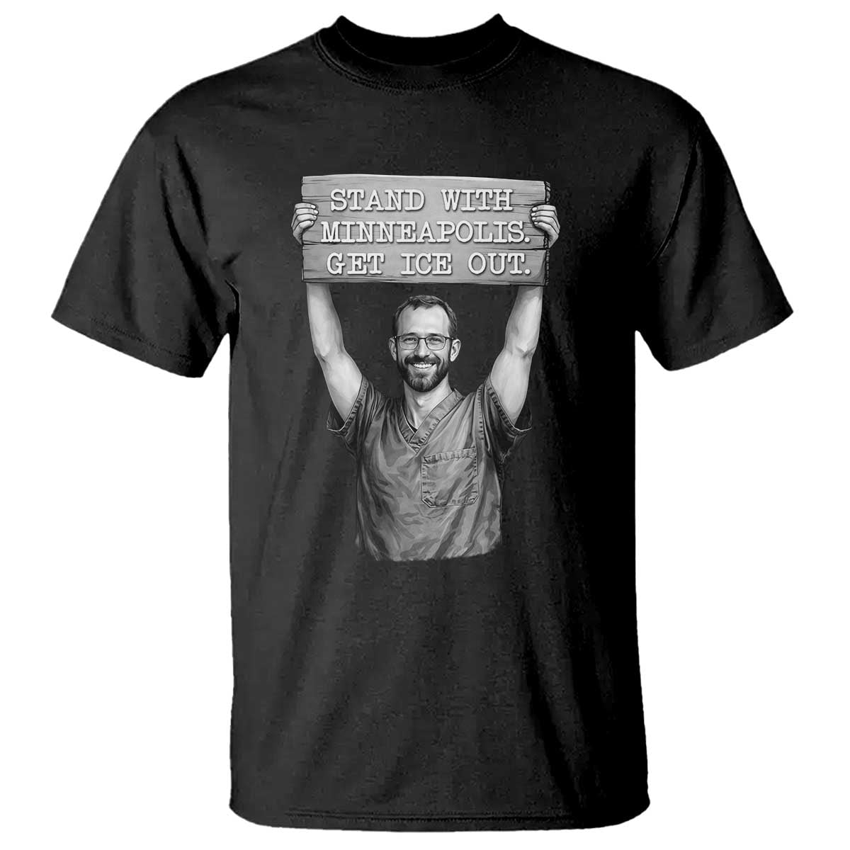 Stand With Minneapolis T Shirt Alex Pretti Memorial ICU Nurse Support