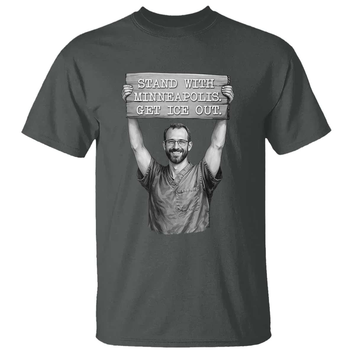 Stand With Minneapolis T Shirt Alex Pretti Memorial ICU Nurse Support