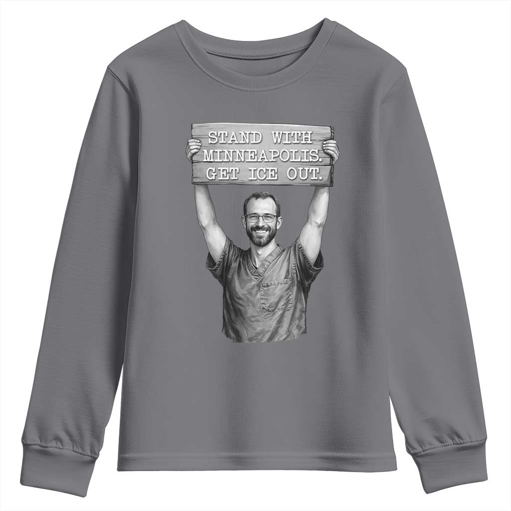 Stand With Minneapolis Youth Sweatshirt Alex Pretti Memorial ICU Nurse Support
