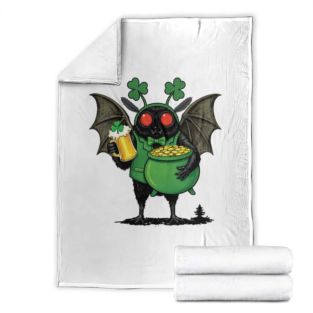 Funny Mothman Throw Blanket St Patricks Day Cryptid Gift