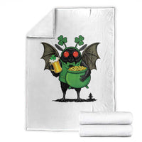 Funny Mothman Throw Blanket St Patricks Day Cryptid Gift