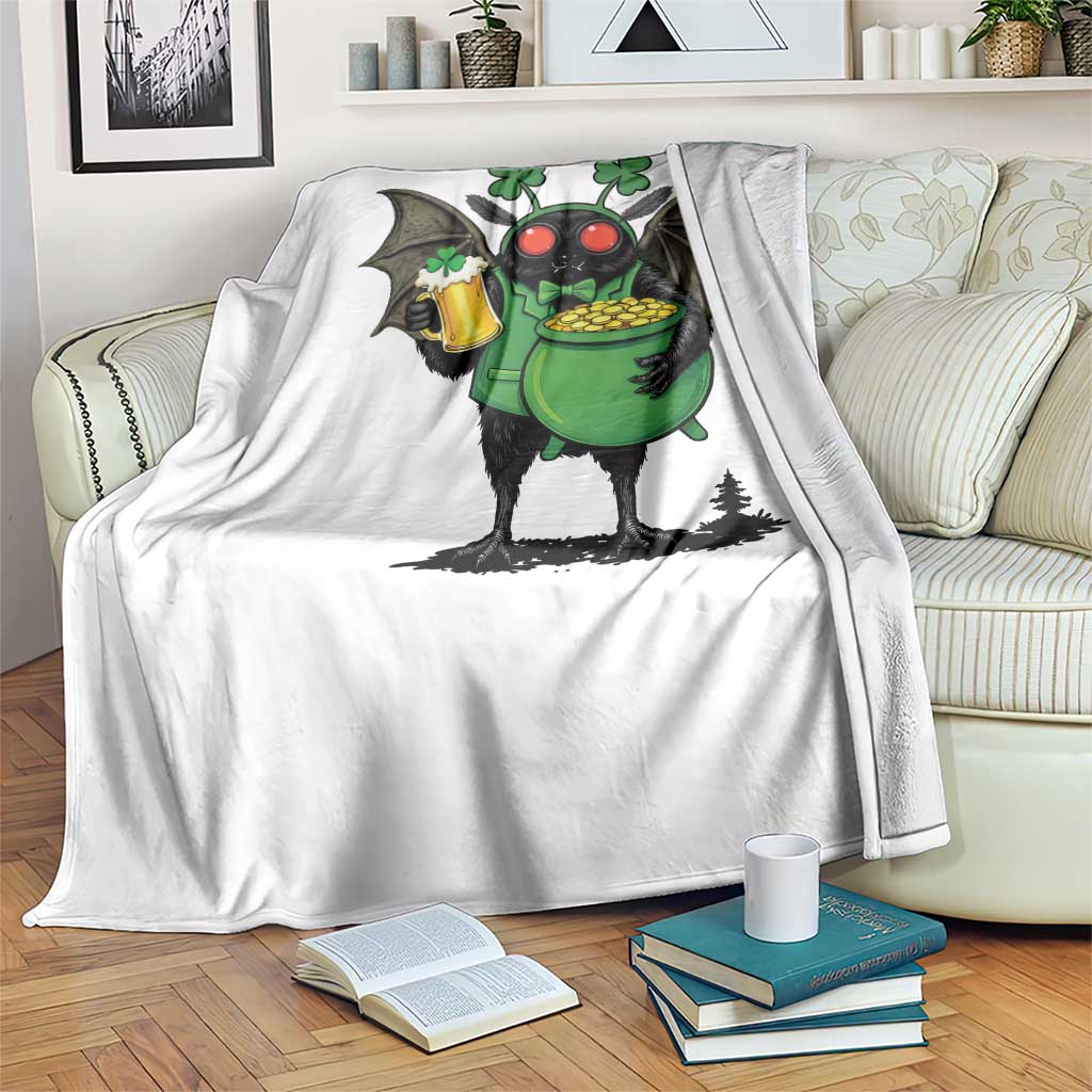 Funny Mothman Throw Blanket St Patricks Day Cryptid Gift