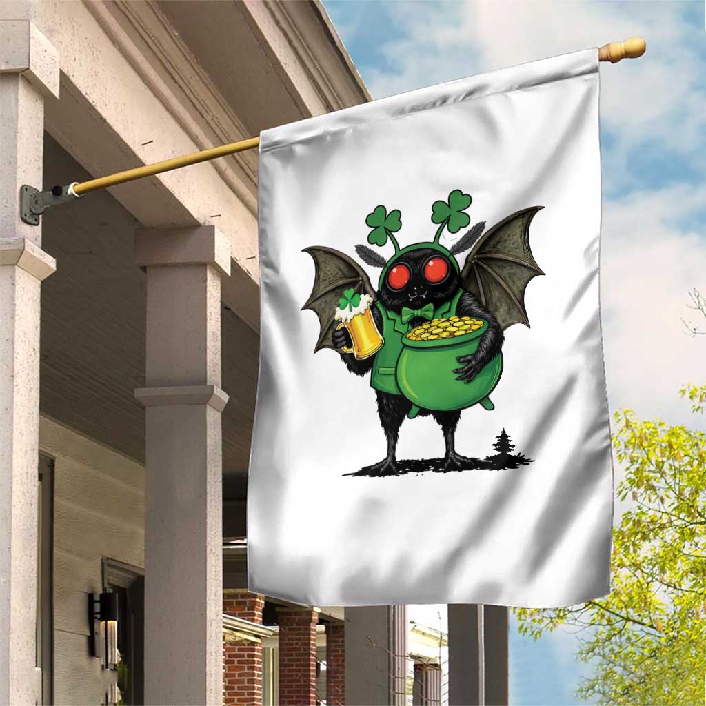 Funny Mothman Garden Flag St Patricks Day Cryptid Gift