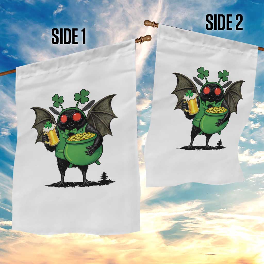 Funny Mothman Garden Flag St Patricks Day Cryptid Gift