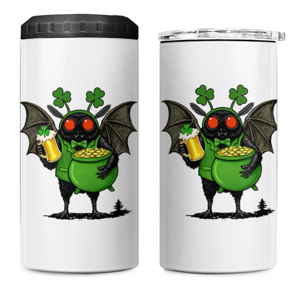 Funny Mothman 4 in 1 Can Cooler Tumbler St Patricks Day Cryptid Gift
