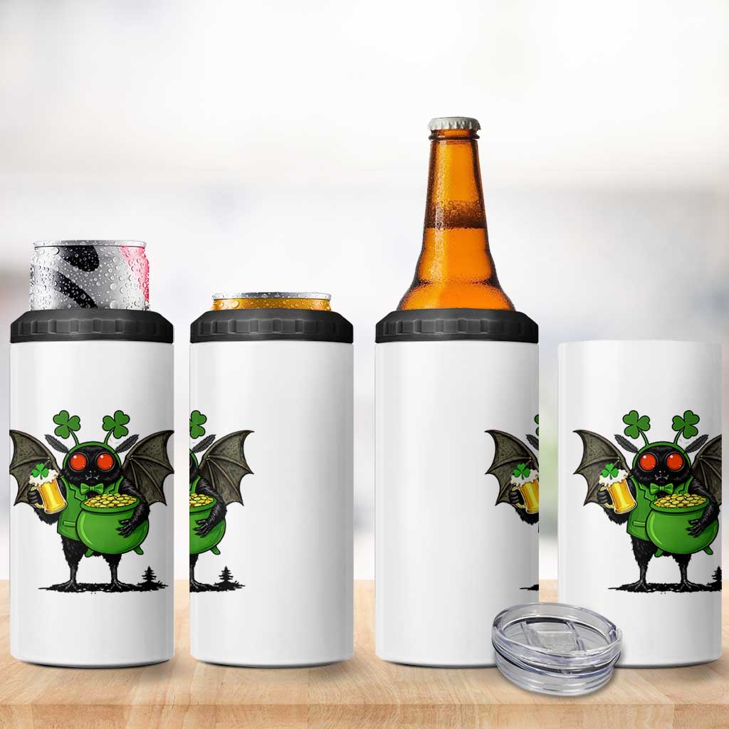 Funny Mothman 4 in 1 Can Cooler Tumbler St Patricks Day Cryptid Gift