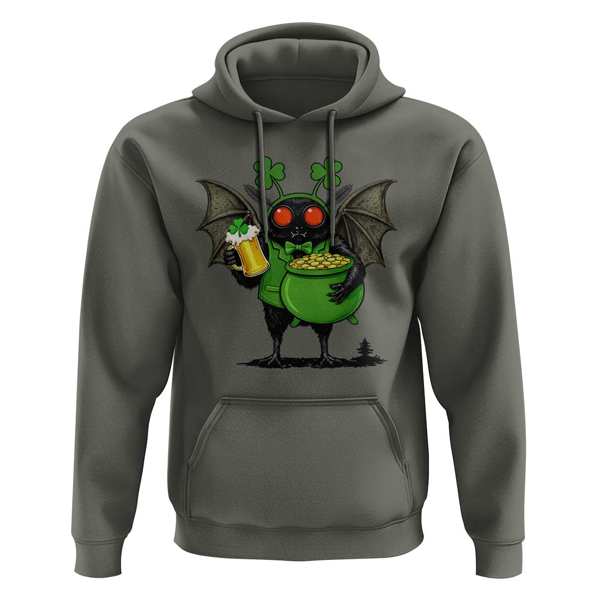 Funny Mothman Hoodie St Patricks Day Cryptid Gift