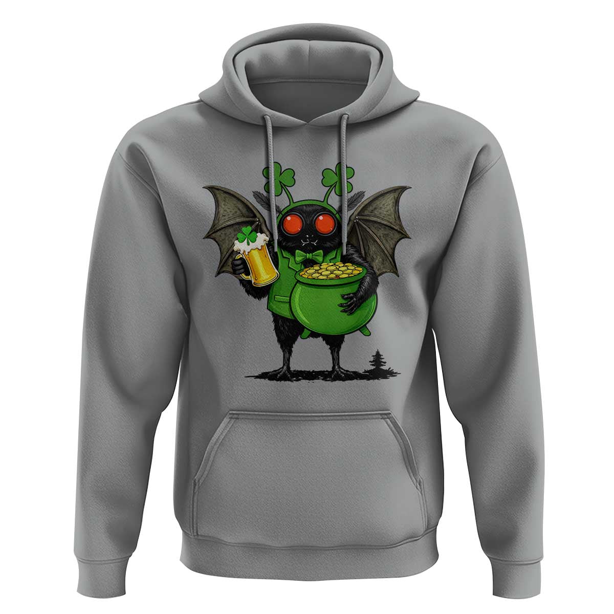 Funny Mothman Hoodie St Patricks Day Cryptid Gift