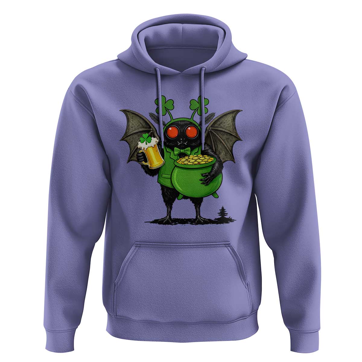 Funny Mothman Hoodie St Patricks Day Cryptid Gift