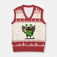 Funny Mothman V-Neck Knit Sweater Vest St Patricks Day Cryptid Gift