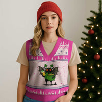Funny Mothman V-Neck Knit Sweater Vest St Patricks Day Cryptid Gift