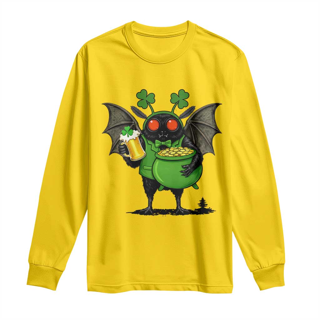 Funny Mothman Long Sleeve Shirt St Patricks Day Cryptid Gift