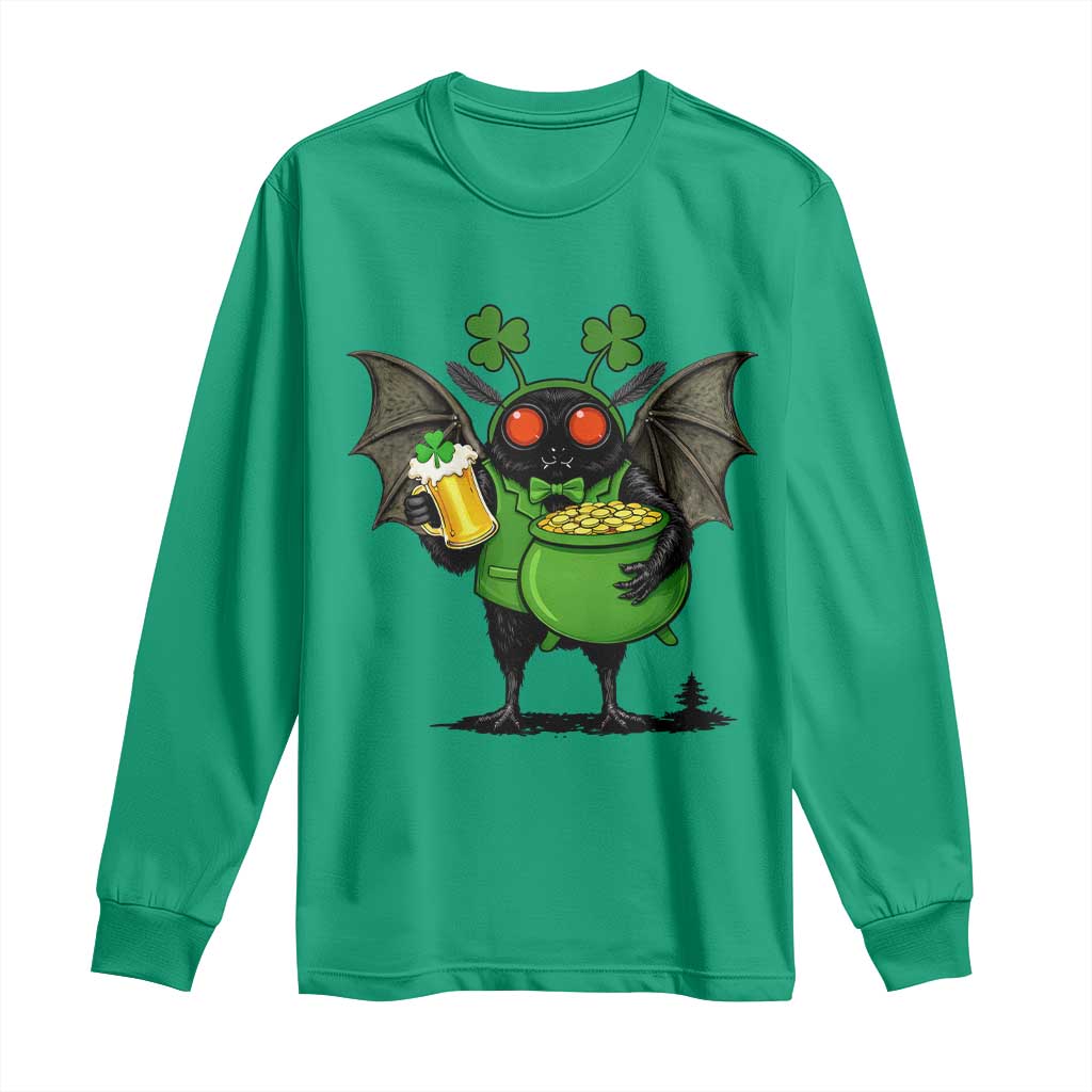 Funny Mothman Long Sleeve Shirt St Patricks Day Cryptid Gift