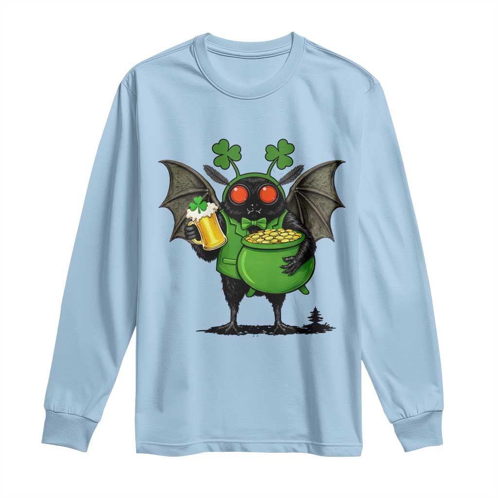 Funny Mothman Long Sleeve Shirt St Patricks Day Cryptid Gift