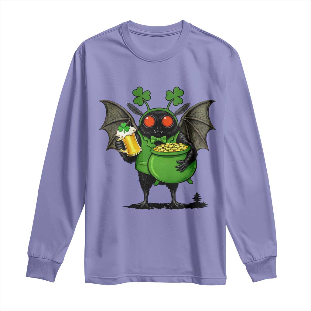Funny Mothman Long Sleeve Shirt St Patricks Day Cryptid Gift