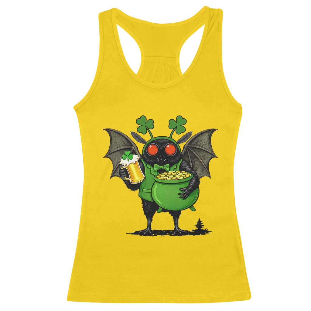 Funny Mothman Racerback Tank Top St Patricks Day Cryptid Gift