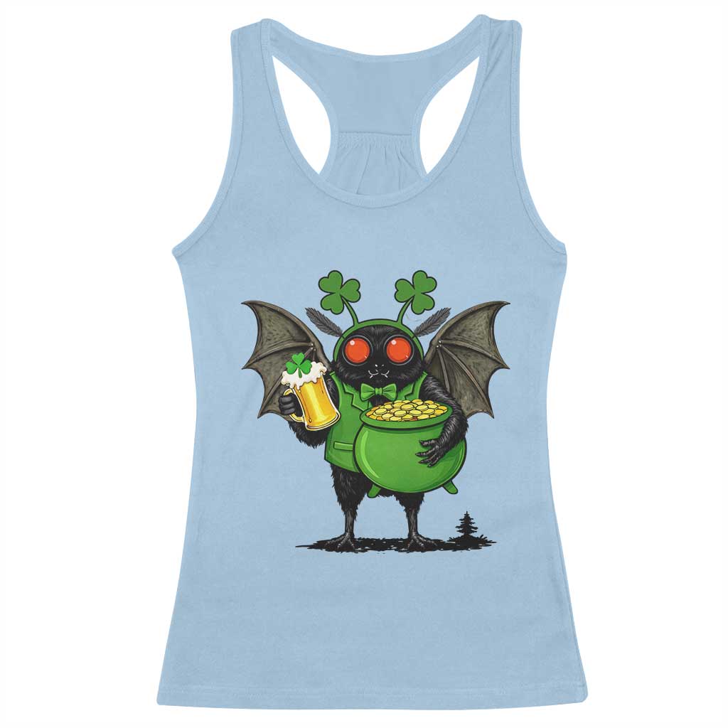 Funny Mothman Racerback Tank Top St Patricks Day Cryptid Gift