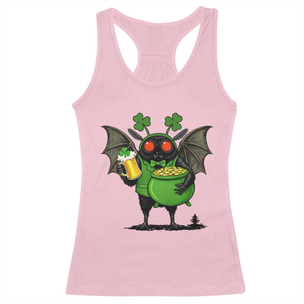 Funny Mothman Racerback Tank Top St Patricks Day Cryptid Gift