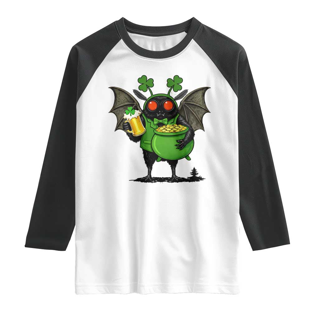 Funny Mothman Raglan Shirt St Patricks Day Cryptid Gift