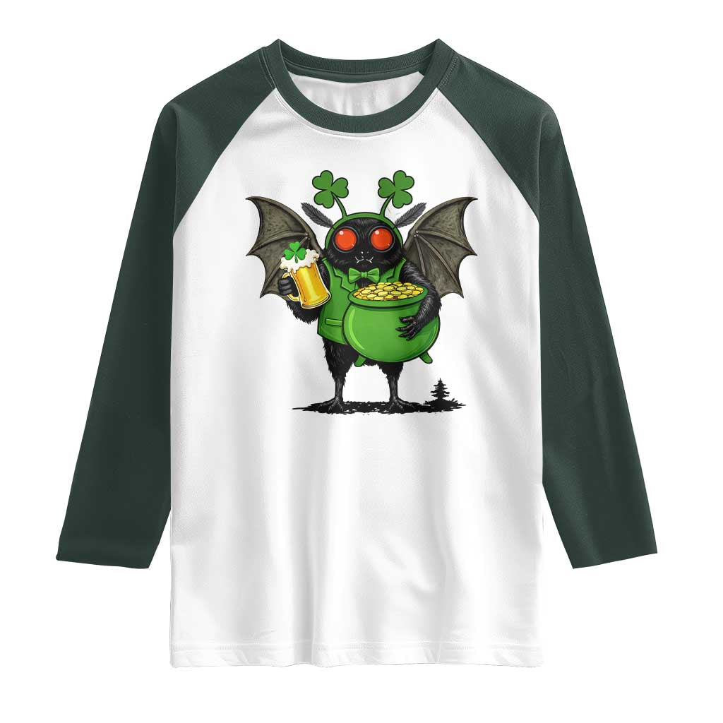 Funny Mothman Raglan Shirt St Patricks Day Cryptid Gift