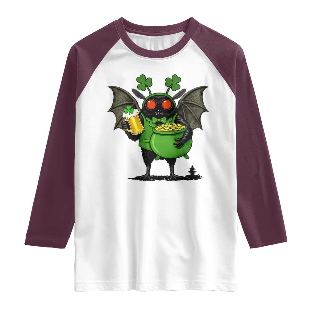 Funny Mothman Raglan Shirt St Patricks Day Cryptid Gift