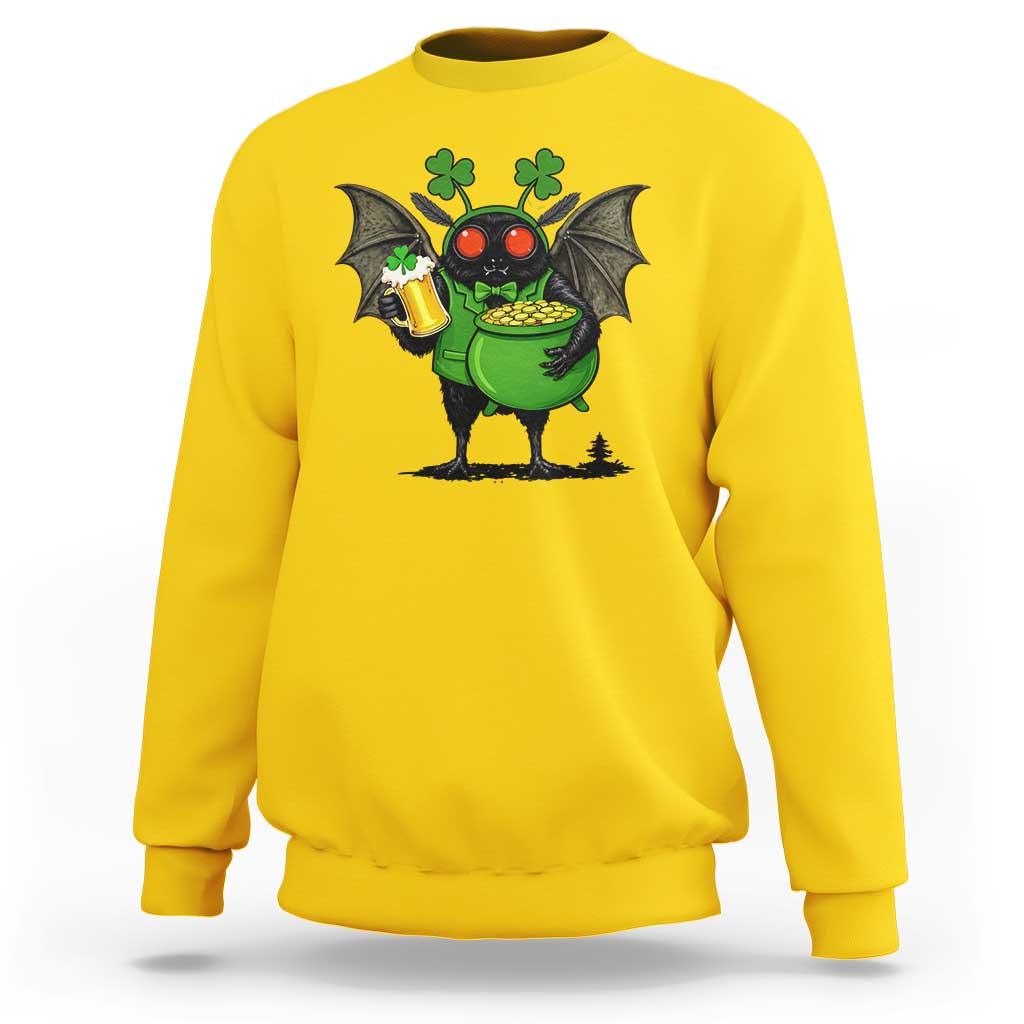 Funny Mothman Sweatshirt St Patricks Day Cryptid Gift