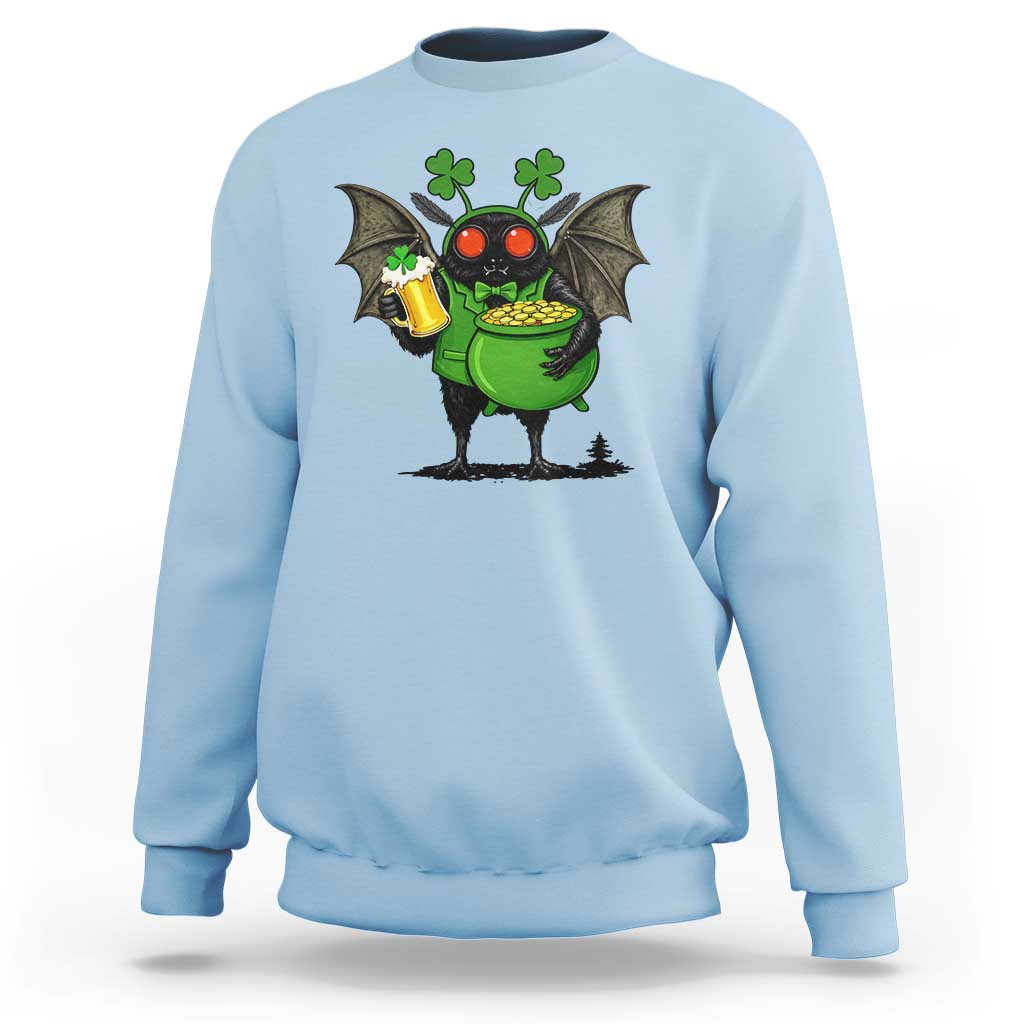 Funny Mothman Sweatshirt St Patricks Day Cryptid Gift