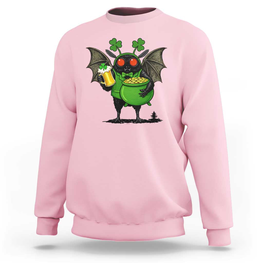 Funny Mothman Sweatshirt St Patricks Day Cryptid Gift