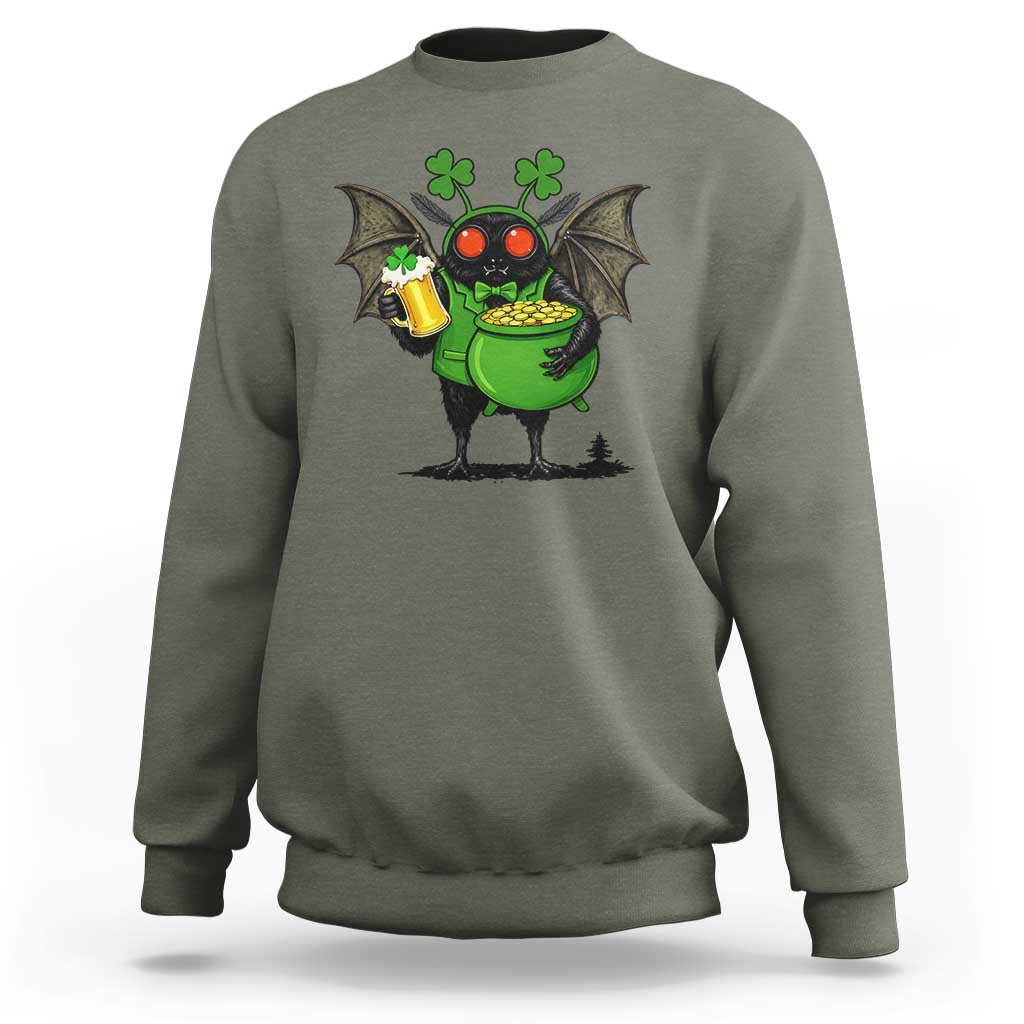 Funny Mothman Sweatshirt St Patricks Day Cryptid Gift