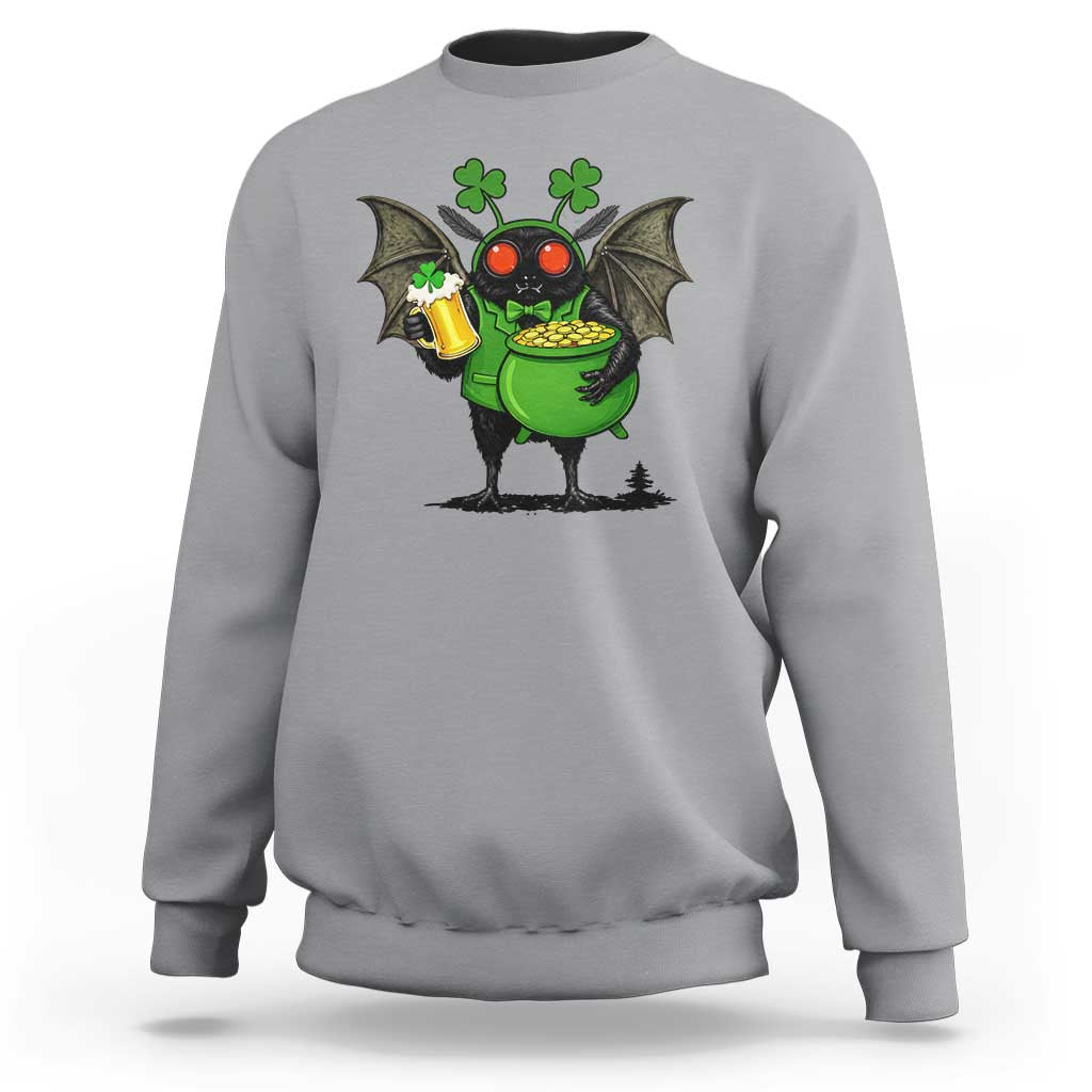 Funny Mothman Sweatshirt St Patricks Day Cryptid Gift