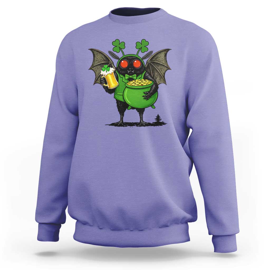 Funny Mothman Sweatshirt St Patricks Day Cryptid Gift
