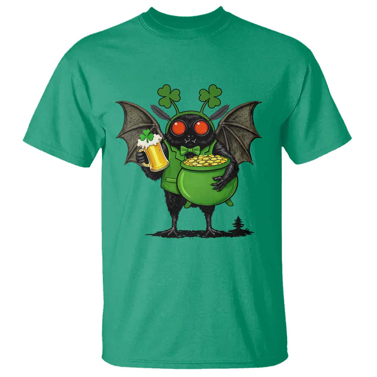 Funny Mothman T Shirt St Patricks Day Cryptid Gift