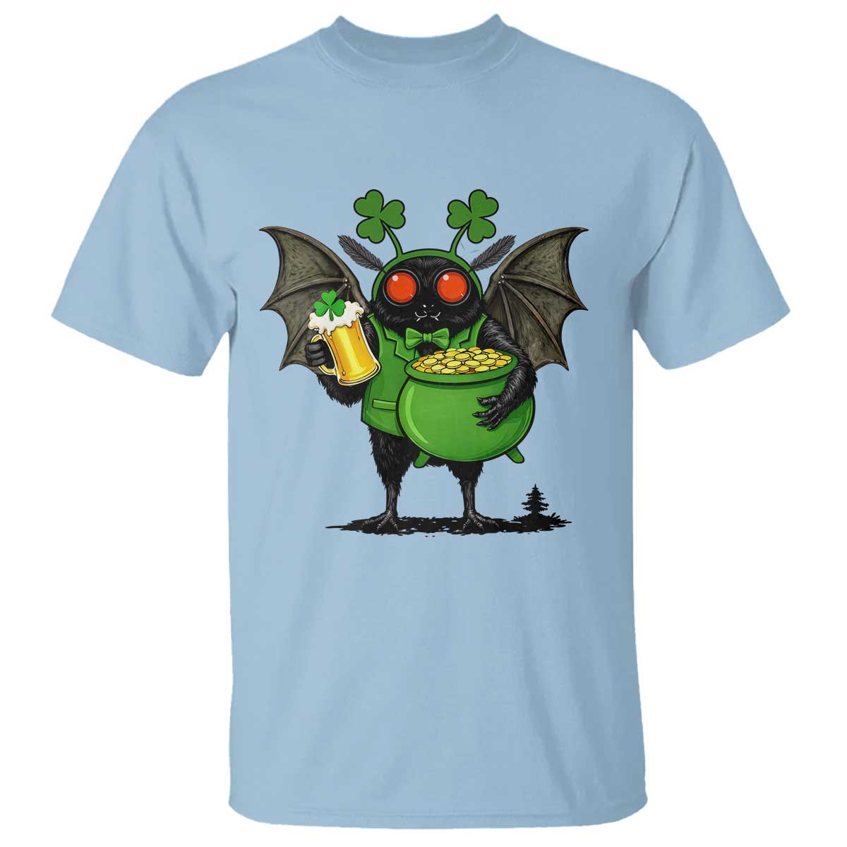 Funny Mothman T Shirt St Patricks Day Cryptid Gift