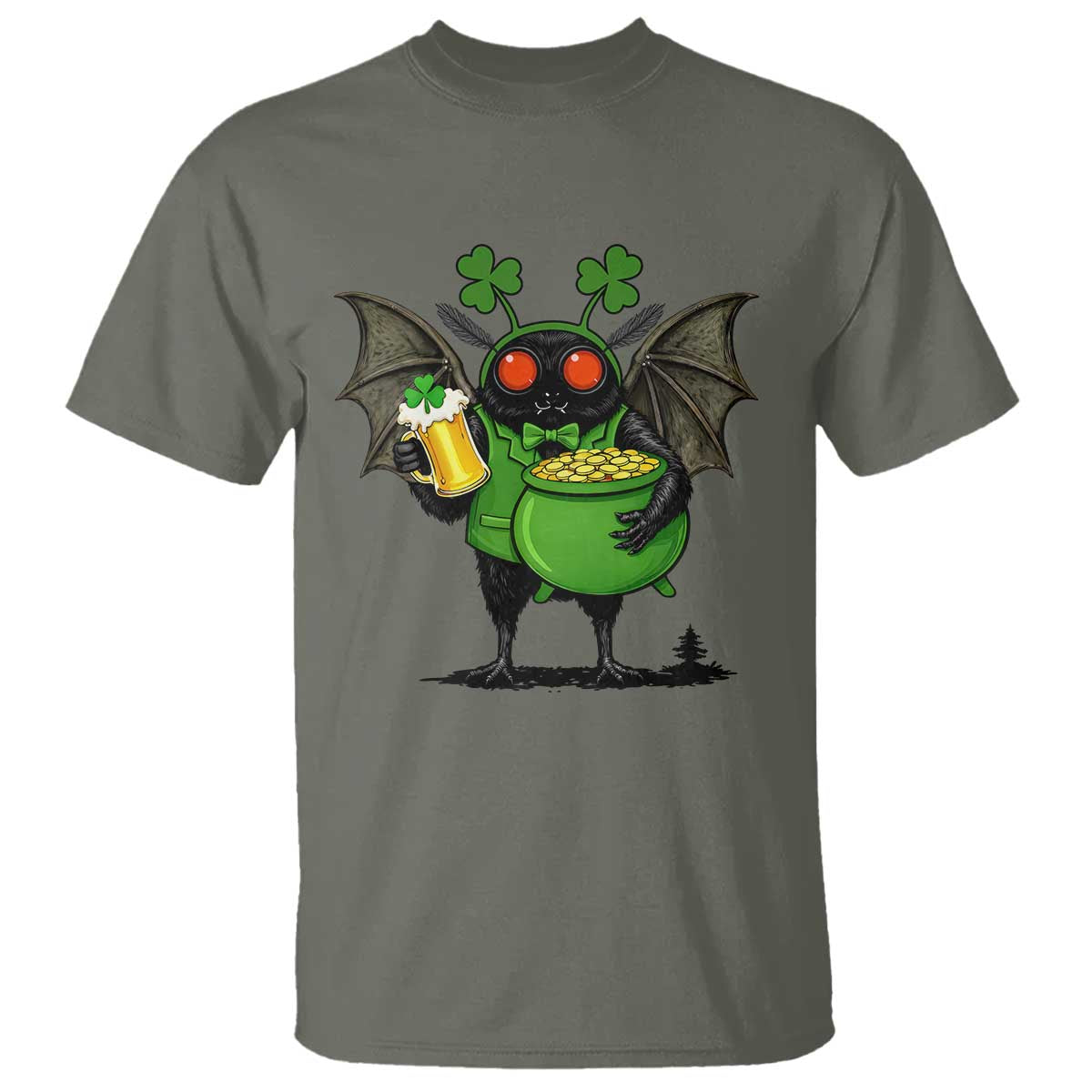 Funny Mothman T Shirt St Patricks Day Cryptid Gift
