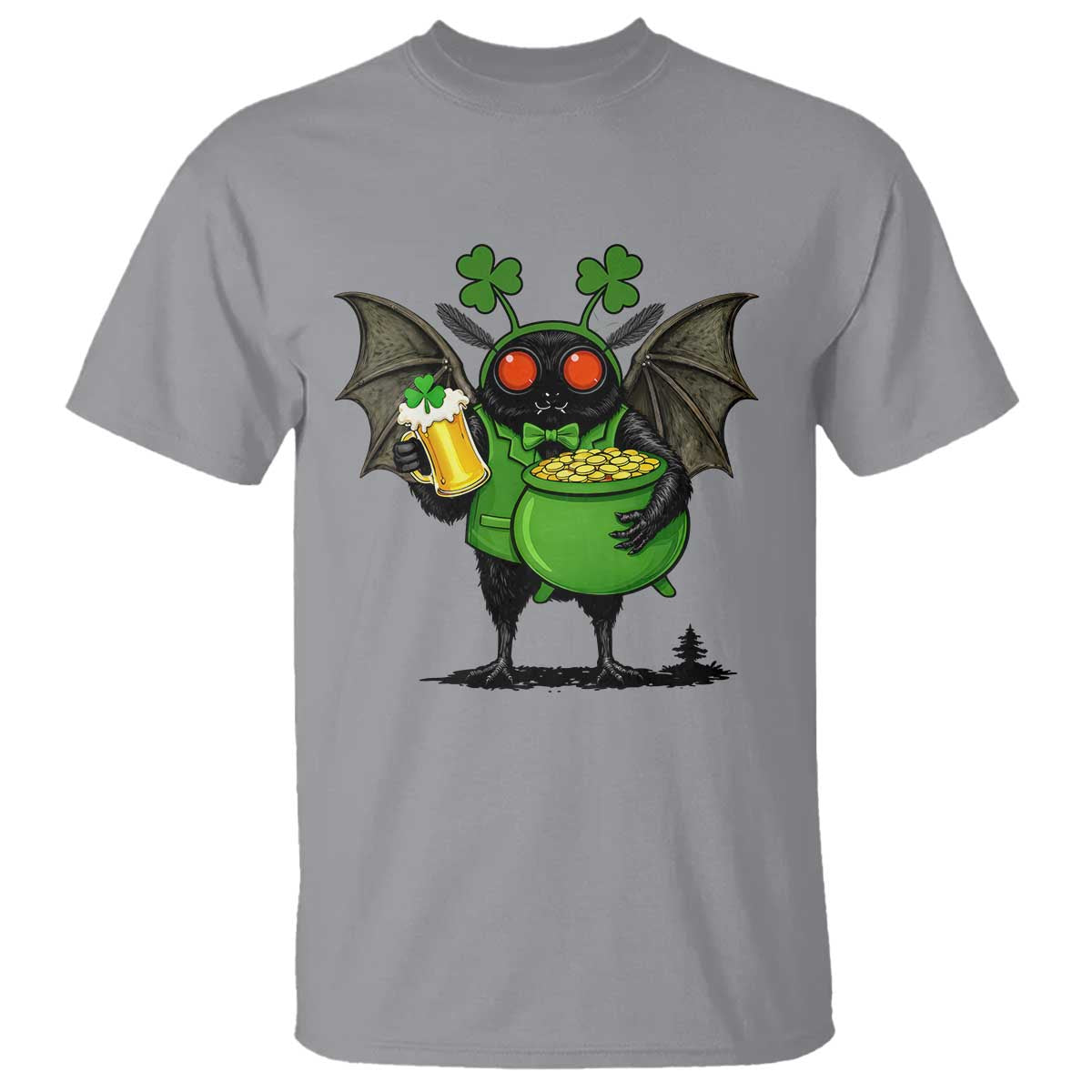 Funny Mothman T Shirt St Patricks Day Cryptid Gift