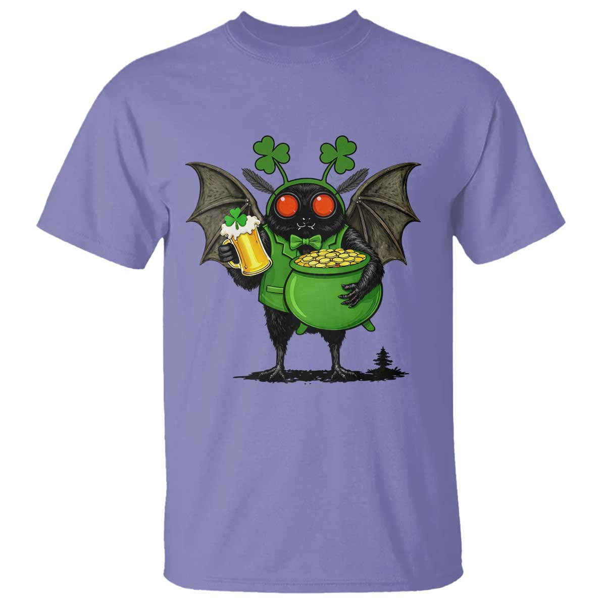 Funny Mothman T Shirt St Patricks Day Cryptid Gift