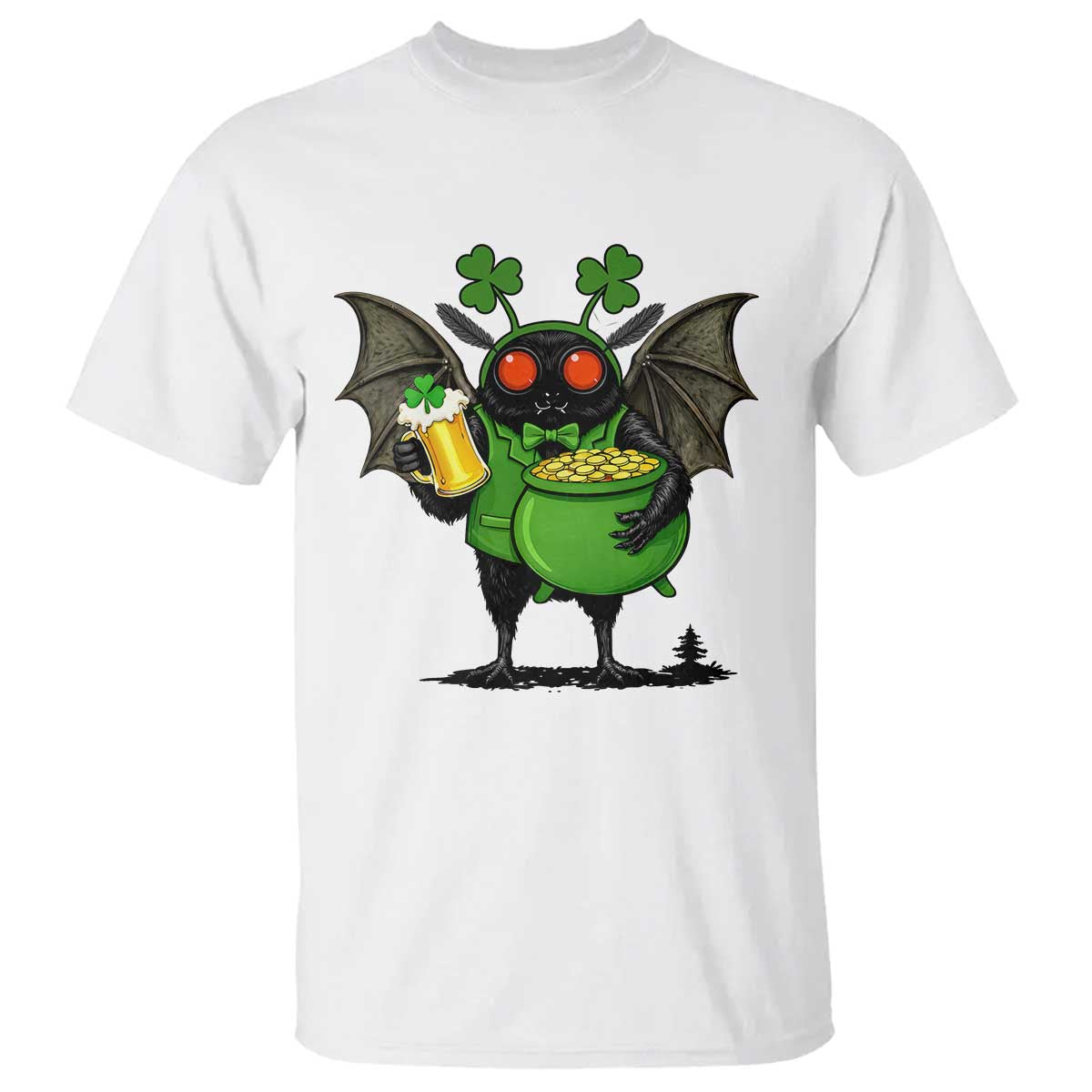 Funny Mothman T Shirt St Patricks Day Cryptid Gift