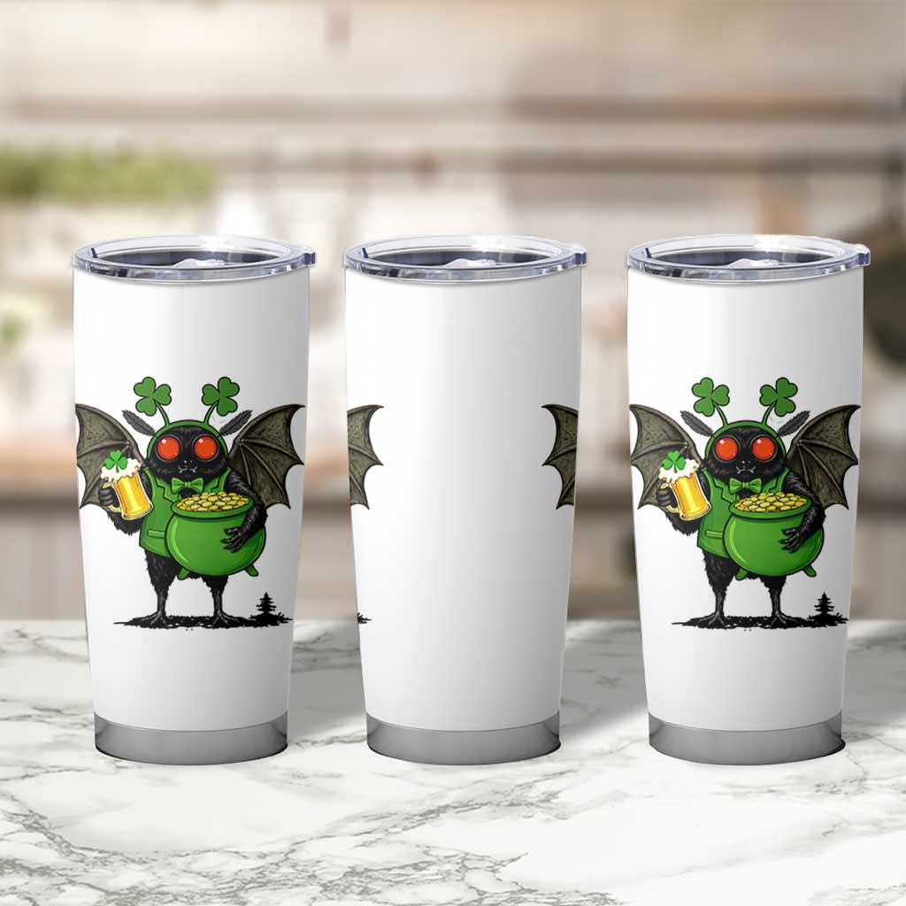 Funny Mothman Tumbler Cup St Patricks Day Cryptid Gift