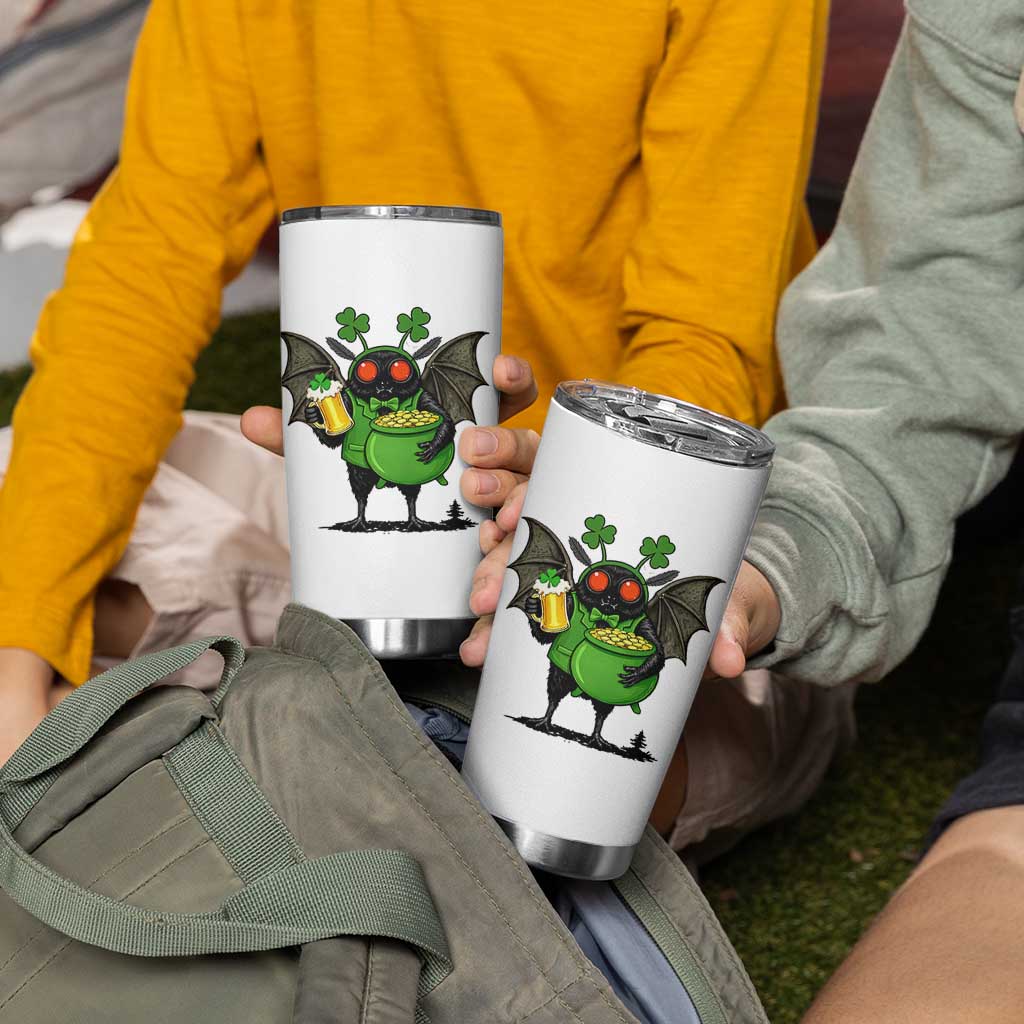 Funny Mothman Tumbler Cup St Patricks Day Cryptid Gift