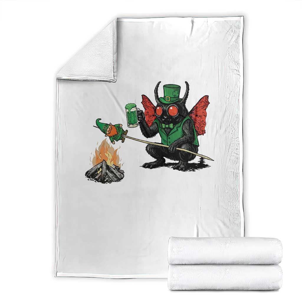 Funny Cryptid Mothman Throw Blanket St Patricks Day Gift