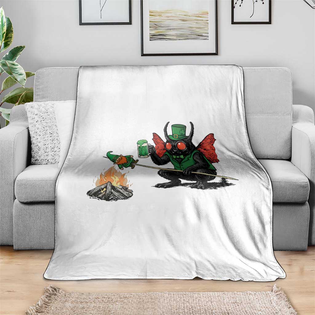 Funny Cryptid Mothman Throw Blanket St Patricks Day Gift