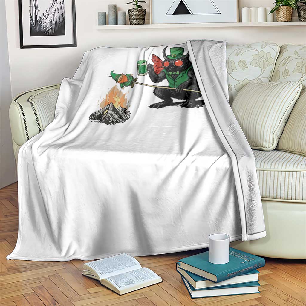 Funny Cryptid Mothman Throw Blanket St Patricks Day Gift