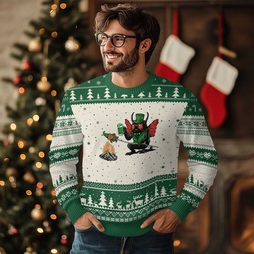 Funny Cryptid Mothman Ugly Christmas Sweater St Patricks Day Gift