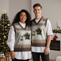 Funny Cryptid Mothman V-Neck Knit Sweater Vest St Patricks Day Gift