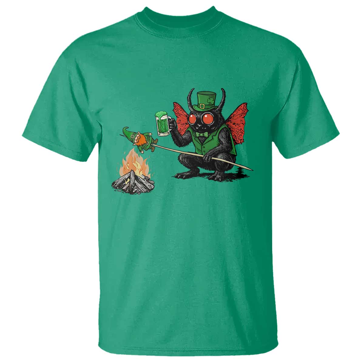 Funny Cryptid Mothman T Shirt St Patricks Day Gift