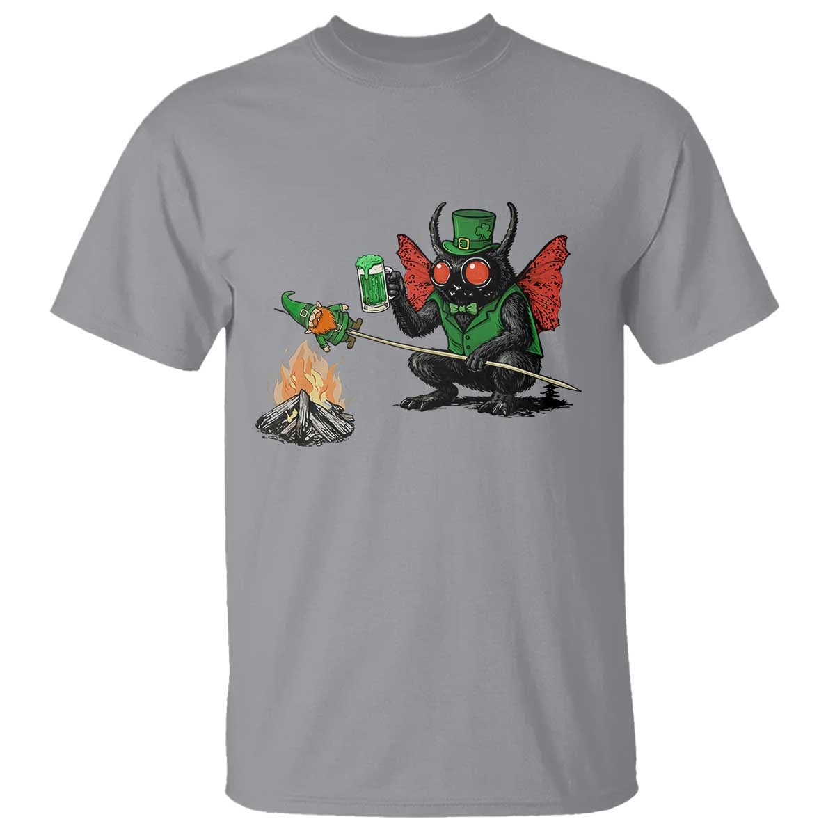Funny Cryptid Mothman T Shirt St Patricks Day Gift